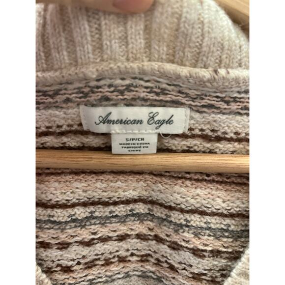 American Eagle Fair Isle Sweater Vest Knit Cropped Preppy Small Indie Academia - Picture 4 of 4